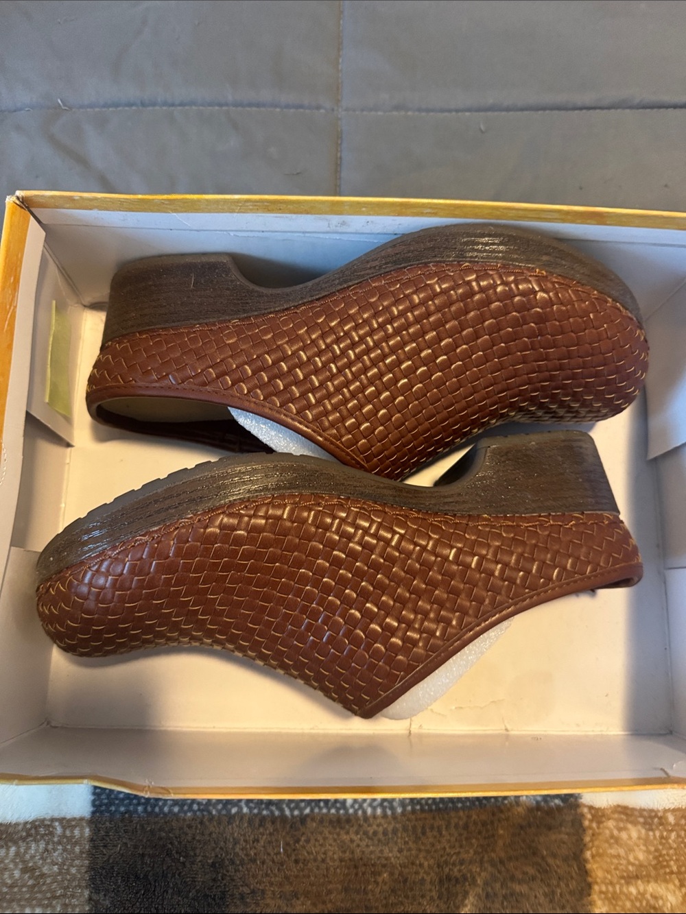 Bella Vita Brown Woven Leather Slip-On Loafers